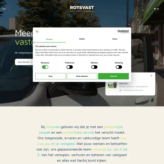 Screenshot der Website von www.rotsvast.nl