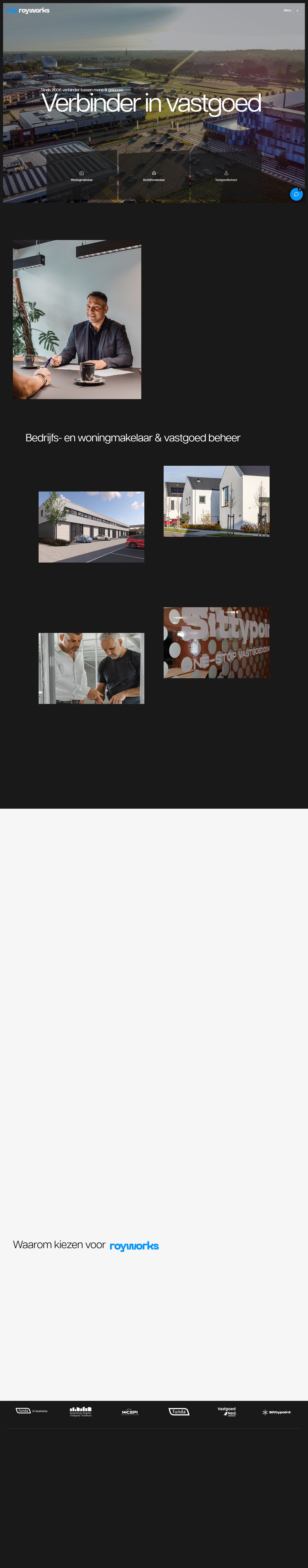 Screenshot van de website van www.royworks.nl