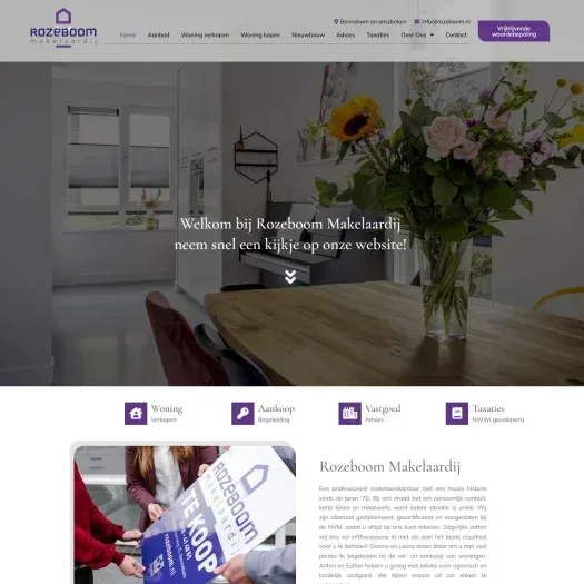 Screenshot van de website van www.rozeboom.nl