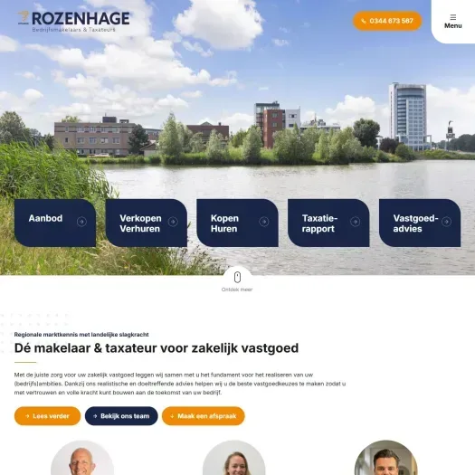 Screenshot der Website von www.rozenhage.nl