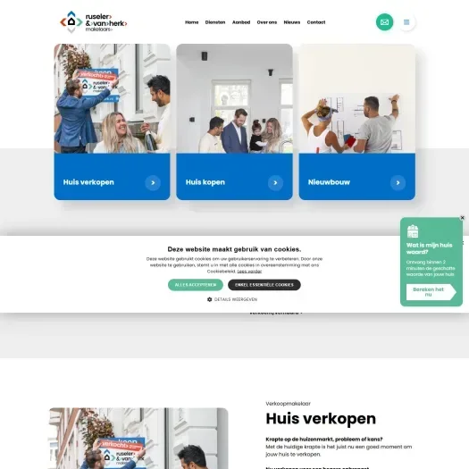 Screenshot van de website van www.ruselerenvanherk.nl