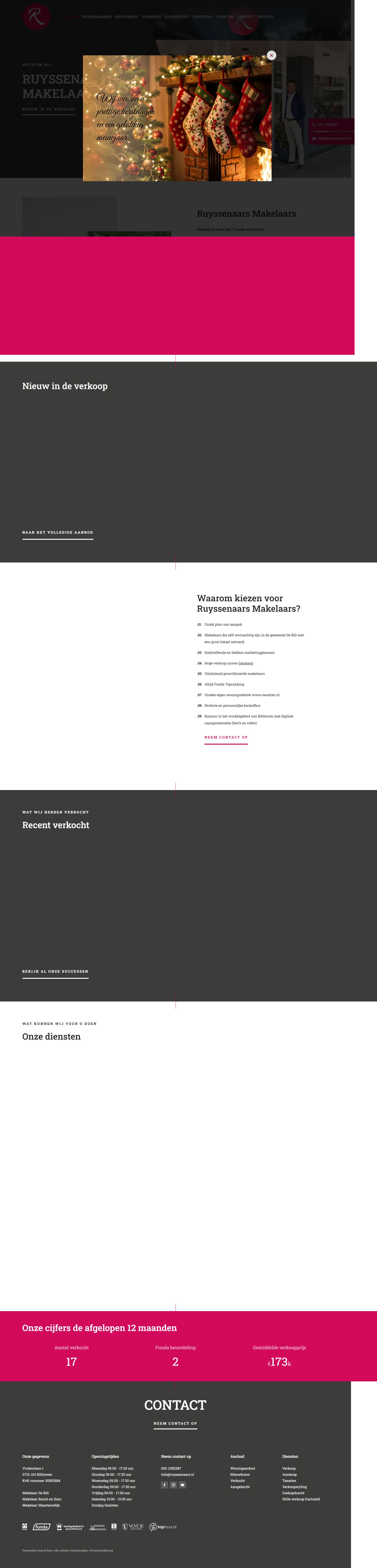 Screenshot van de website van www.ruyssenaars.nl