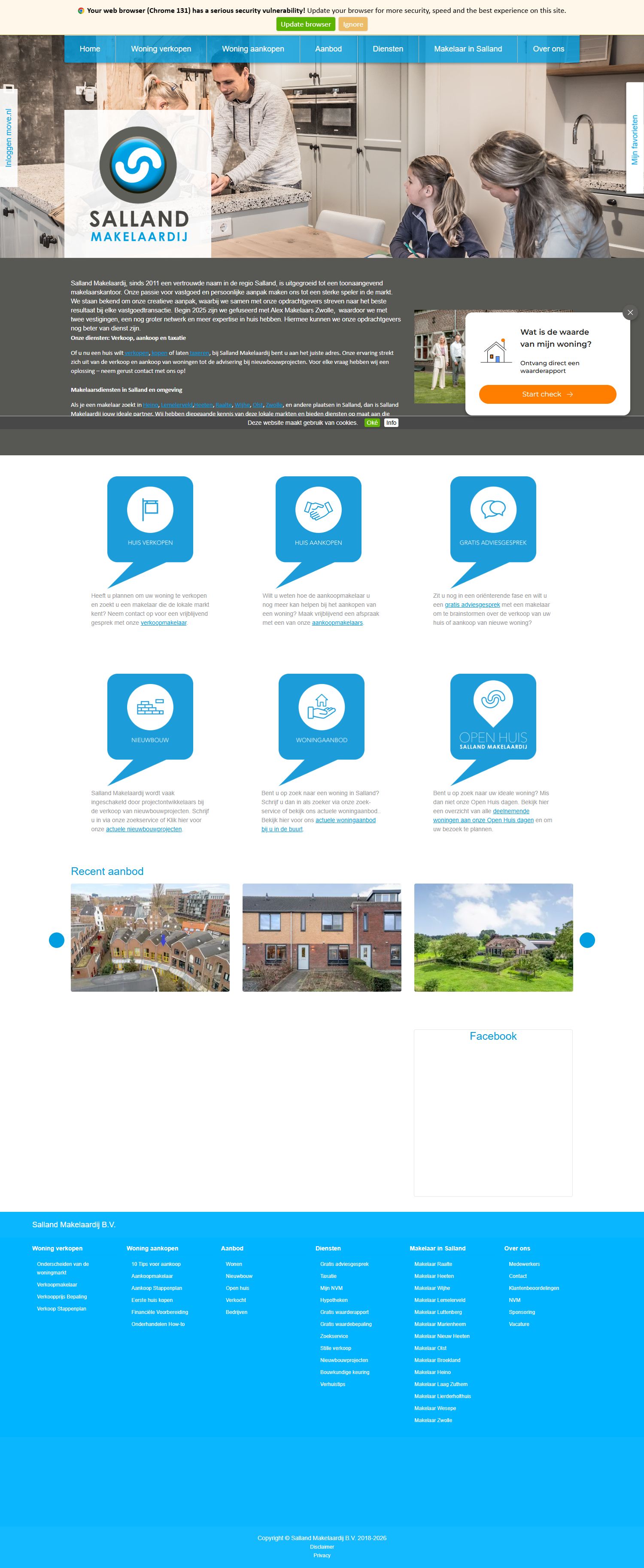 Screenshot van de website van www.sallandmakelaardij.com