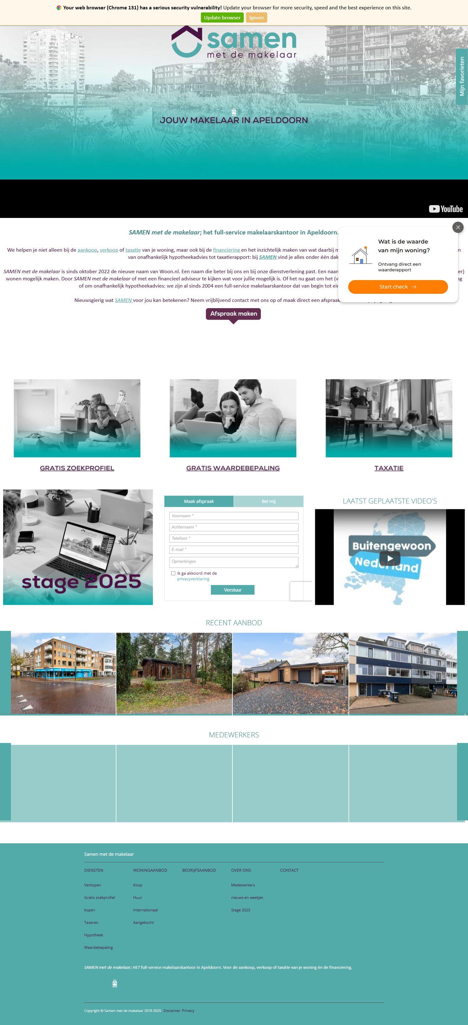 Screenshot van de website van www.samenmetdemakelaar.nl