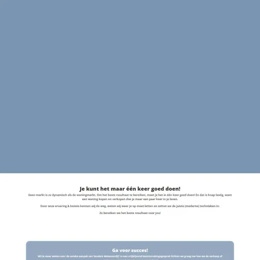 Capture d'écran du site web de www.sandersmakelaardij.nl