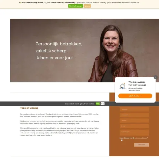 Screenshot van de website van www.sandramakelaardij.nl