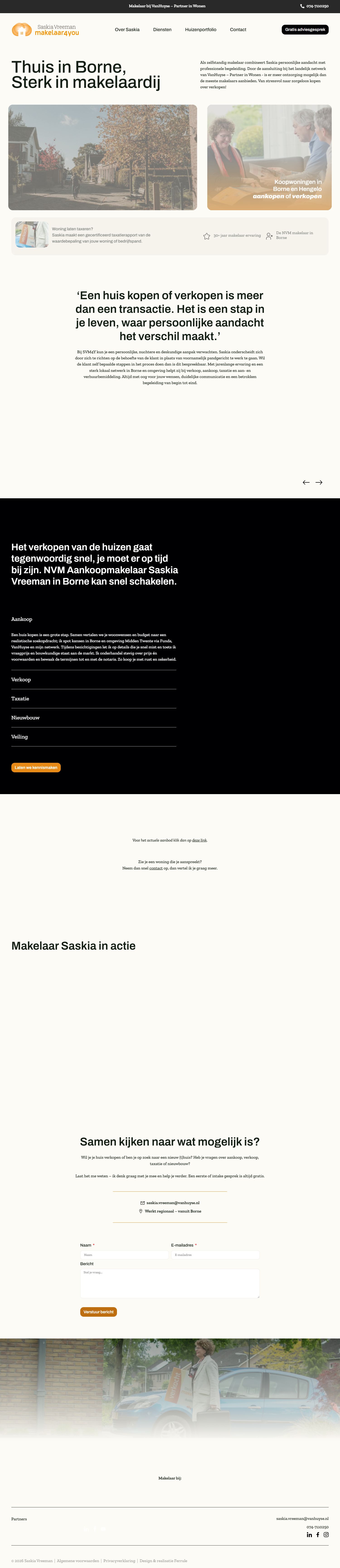 Screenshot van de website van www.saskiavreeman.nl