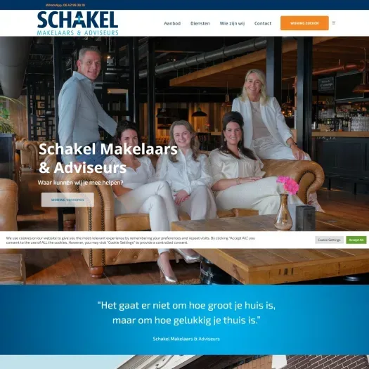 Screenshot der Website von www.schakel.nl