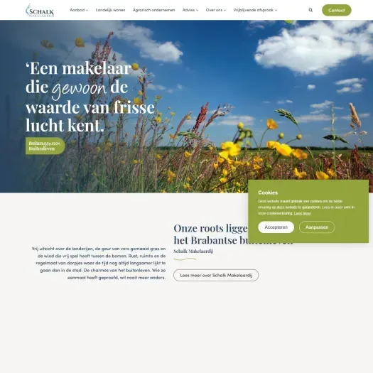Screenshot of the website of www.schalkmakelaardij.nl