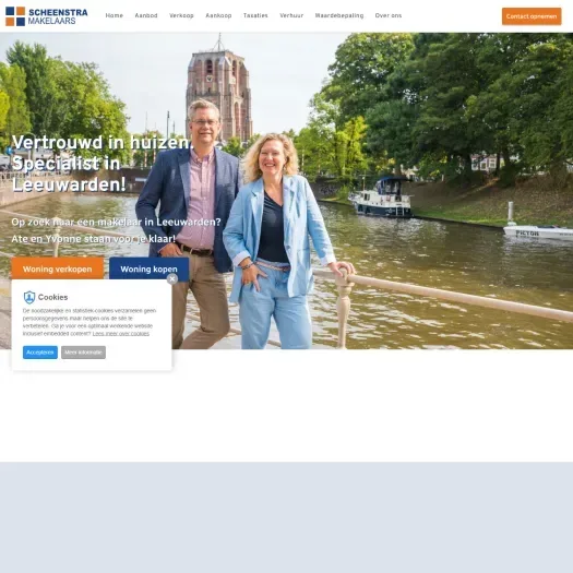 Capture d'écran du site web de www.scheenstra-makelaars.nl