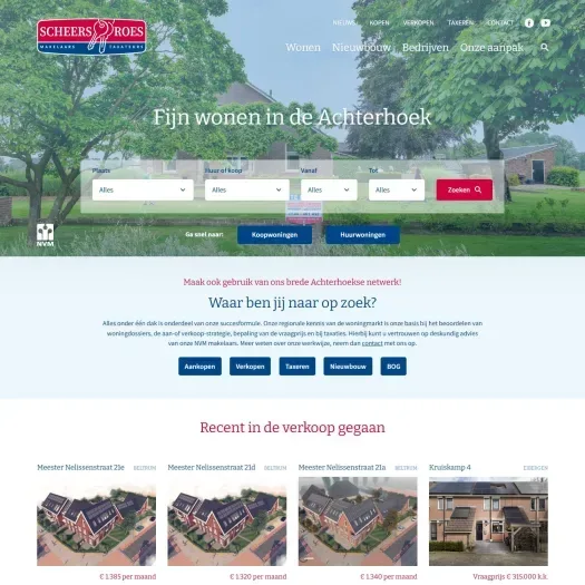 Capture d'écran du site web de www.scheersroes.nl