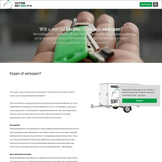 Screenshot der Website von www.schitterendwonen.nl