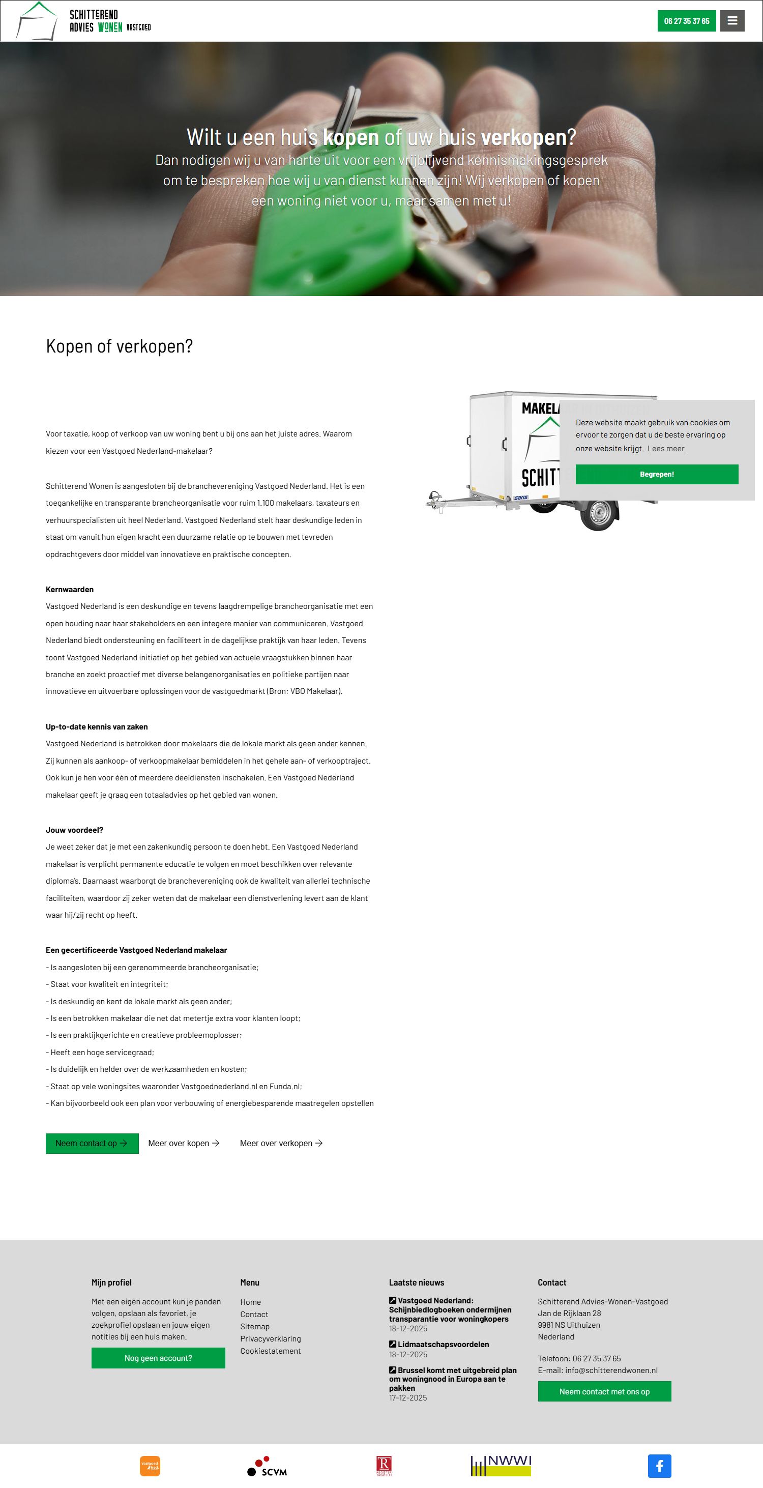 Screenshot van de website van www.schitterendwonen.nl