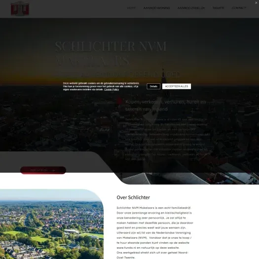 Screenshot of the website of www.schlichter.nl