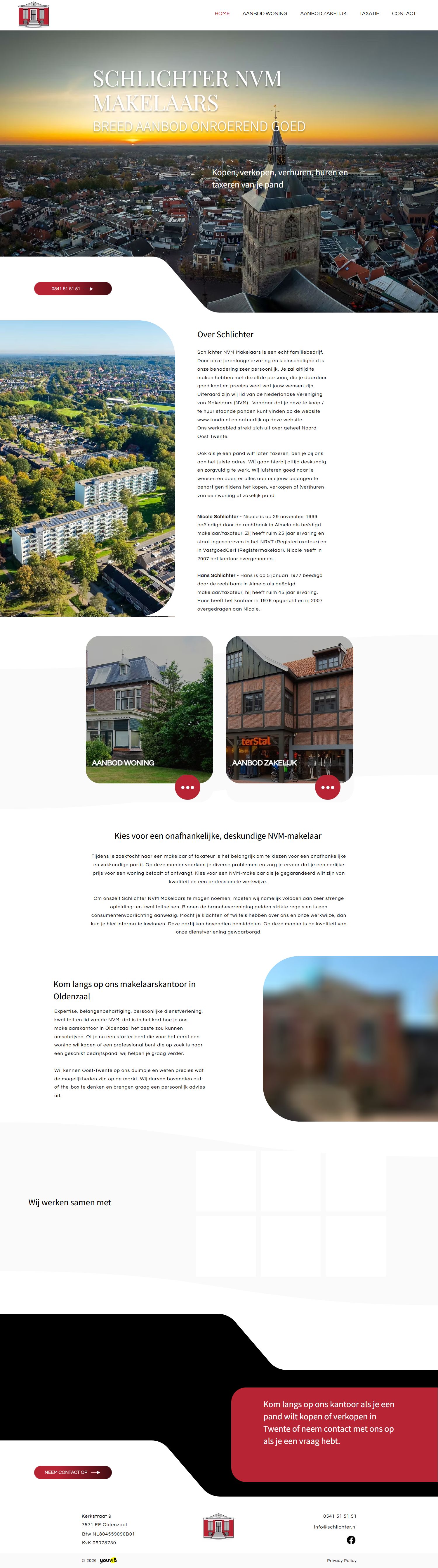 Screenshot van de website van www.schlichter.nl