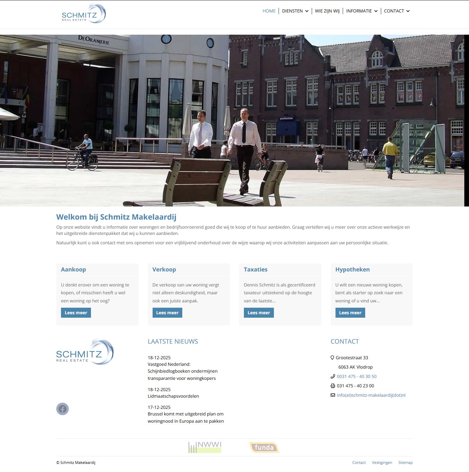 Screenshot van de website van www.schmitz-makelaardij.nl