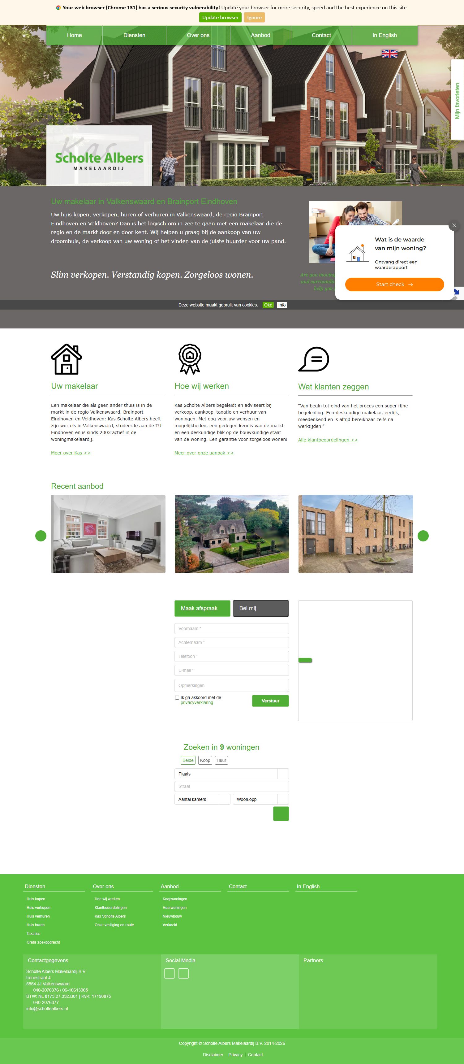 Screenshot van de website van www.scholtealbers.nl