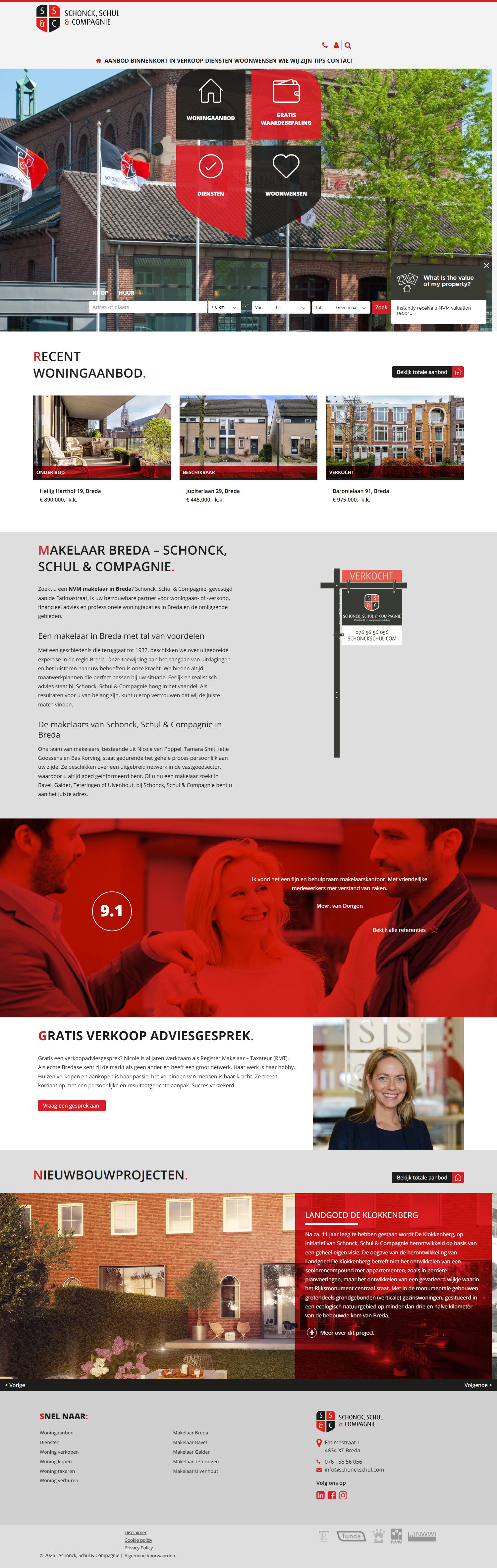 Screenshot van de website van www.schonckschul.com