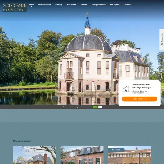 Screenshot of the website of www.schotsmanmakelaardij.nl