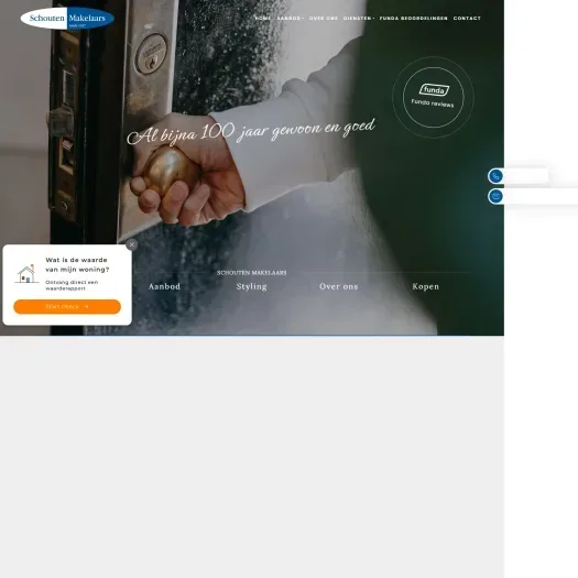 Screenshot van de website van www.schoutenmakelaars.nl