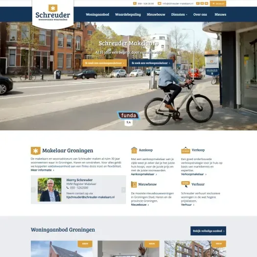 Screenshot of the website of www.schreuder-makelaars.nl