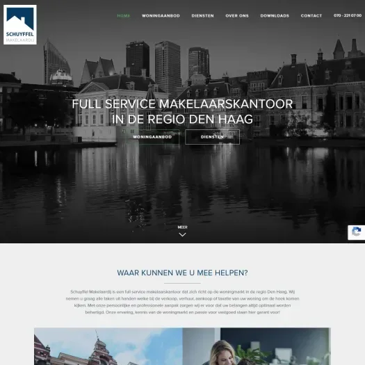 Screenshot van de website van www.schuyffelmakelaardij.nl
