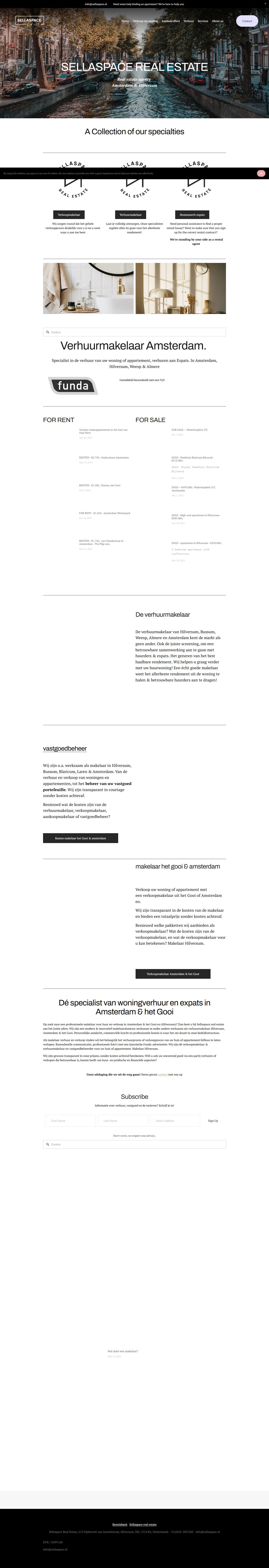Screenshot van de website van www.sellaspace.nl