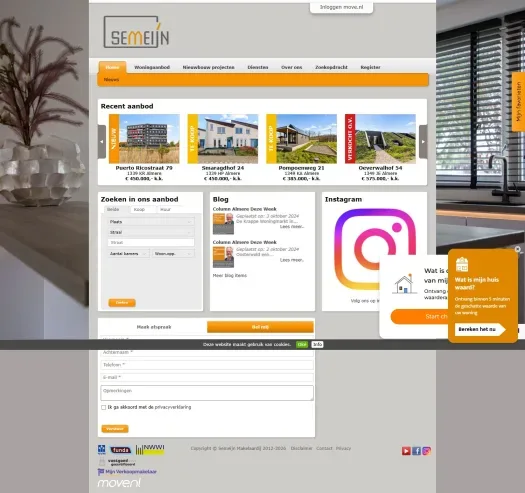 Capture d'écran du site web de www.semeijnmakelaardij.nl