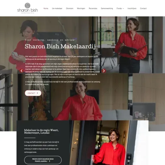 Screenshot van de website van www.sharonbish.nl
