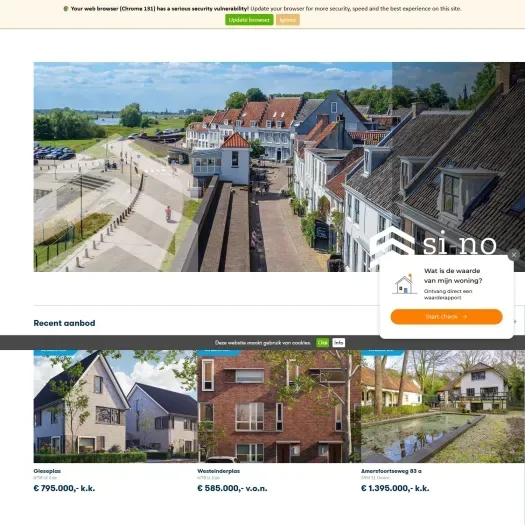 Screenshot van de website van www.si-no.nl