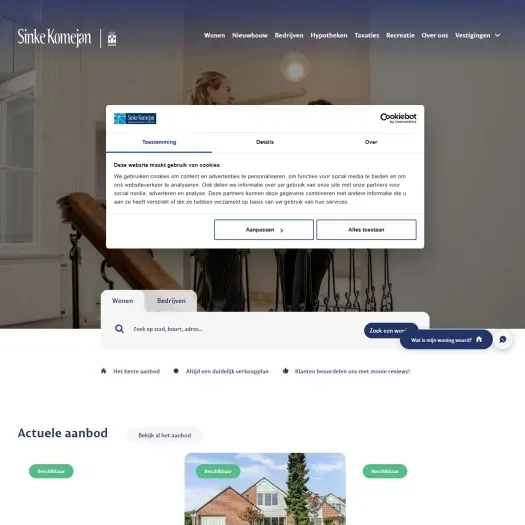 Screenshot der Website von www.sinke.nl