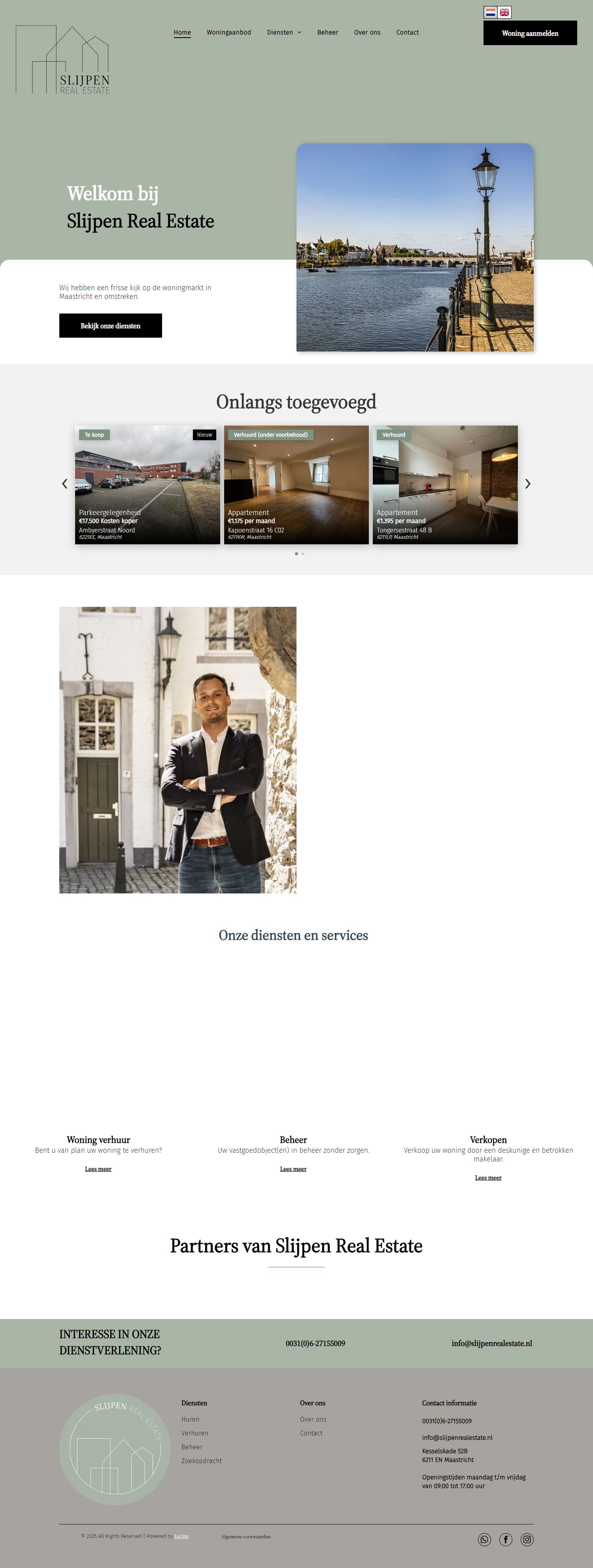 Screenshot van de website van www.slijpenrealestate.nl