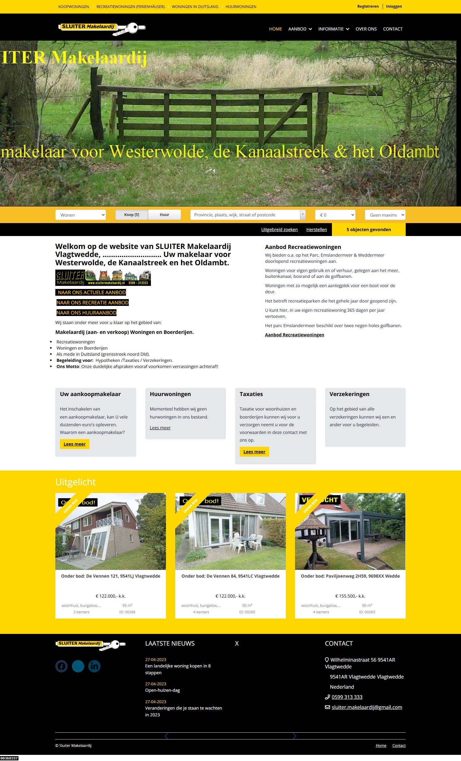 Kantoorfoto SLUITER Makelaardij Vlagtwedde