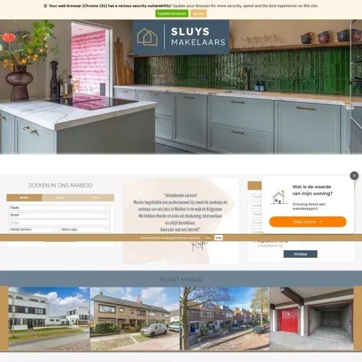Capture d'écran du site web de www.sluysmakelaars.nl