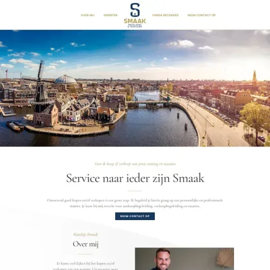 Screenshot of the website of www.smaakmakelaars.nl