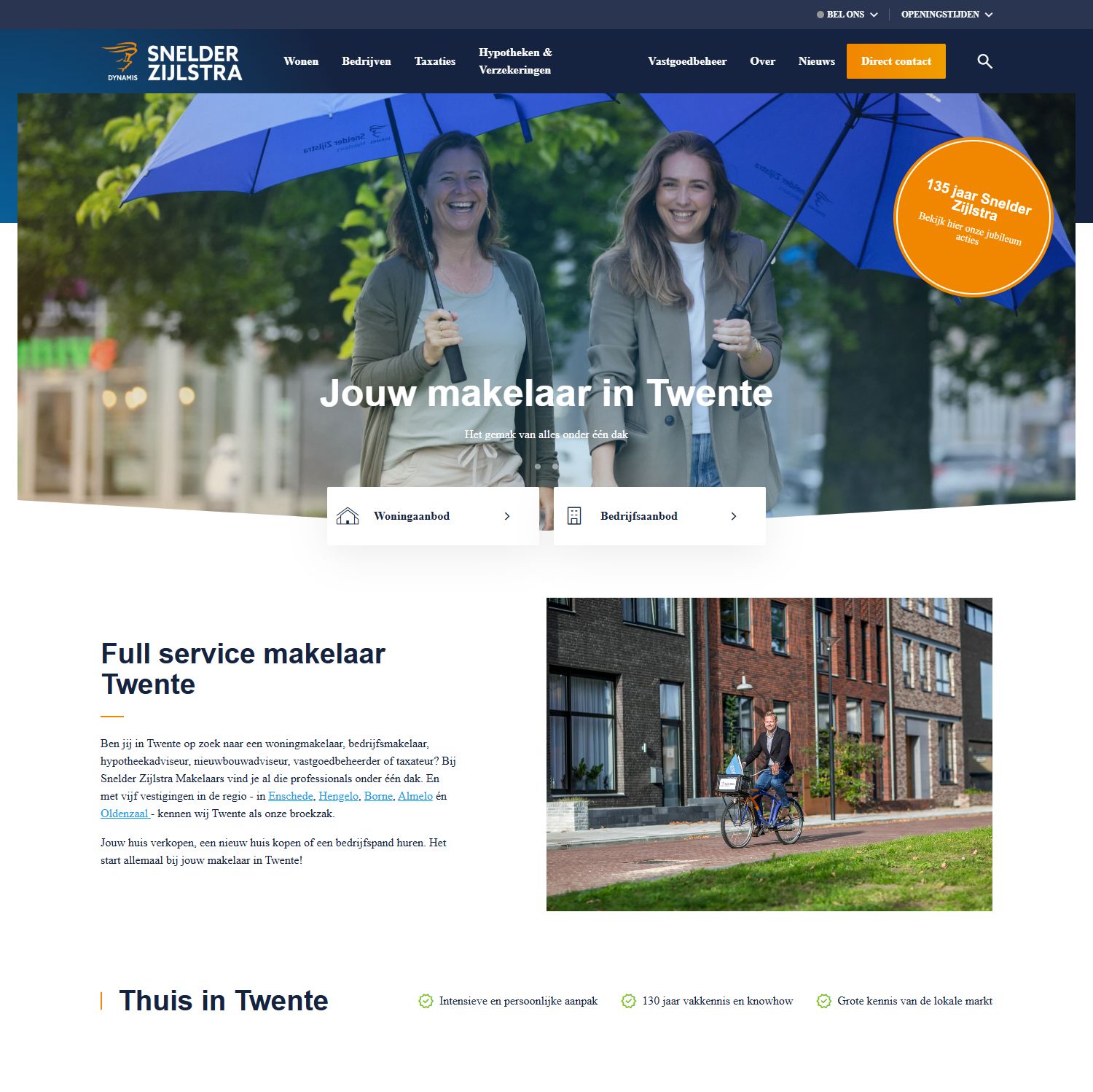 Screenshot van de website van www.snelderzijlstra.nl