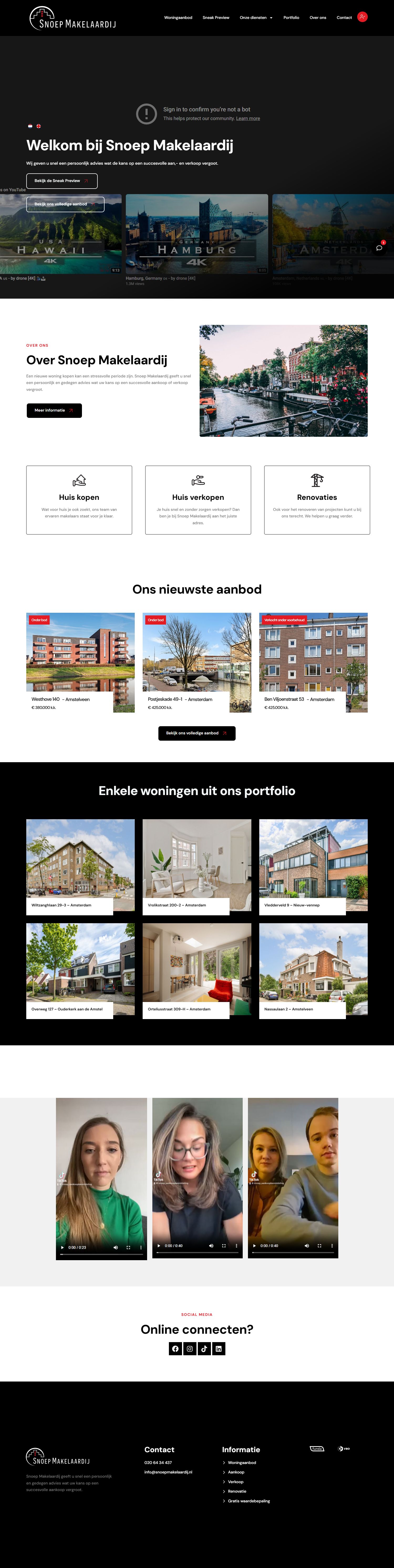 Screenshot van de website van www.snoepmakelaardij.nl