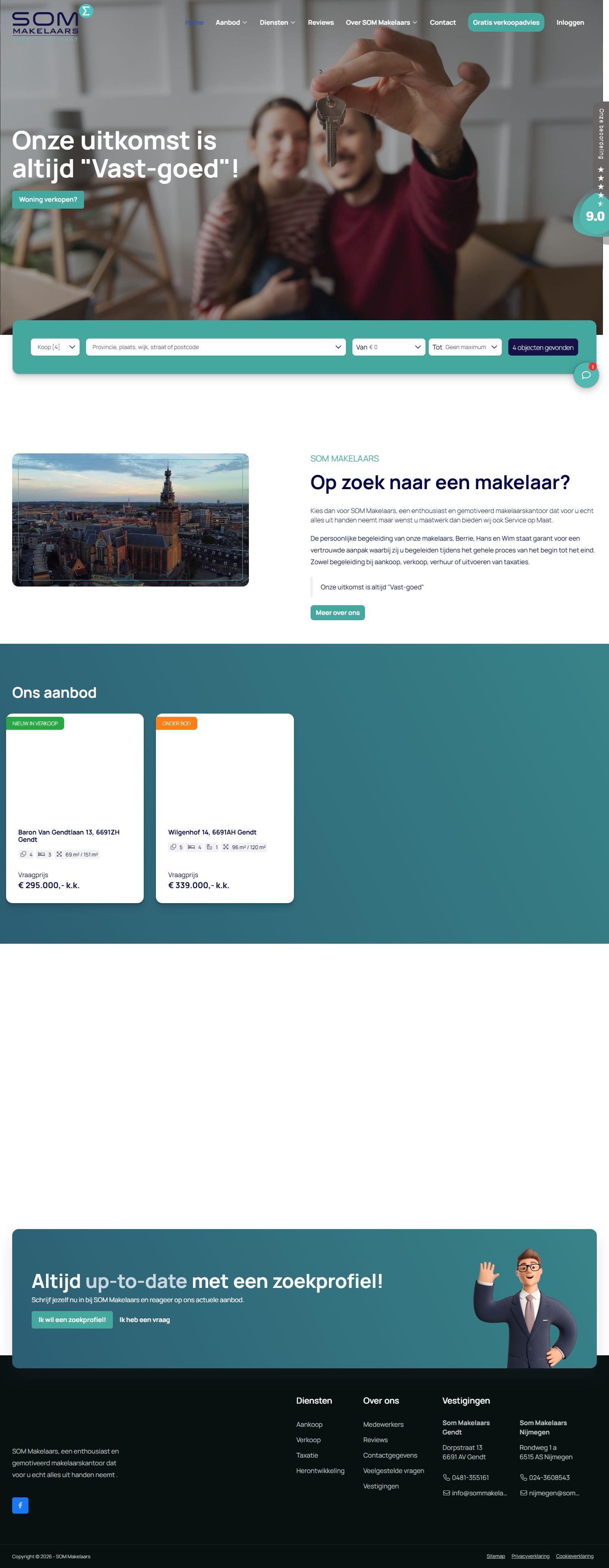 Screenshot van de website van www.sommakelaars.nl