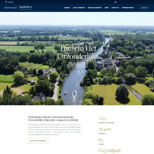 Screenshot van de website van www.sothebysrealty.nl