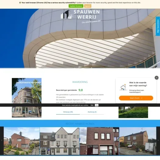 Screenshot van de website van www.spauwen-werrij.nl