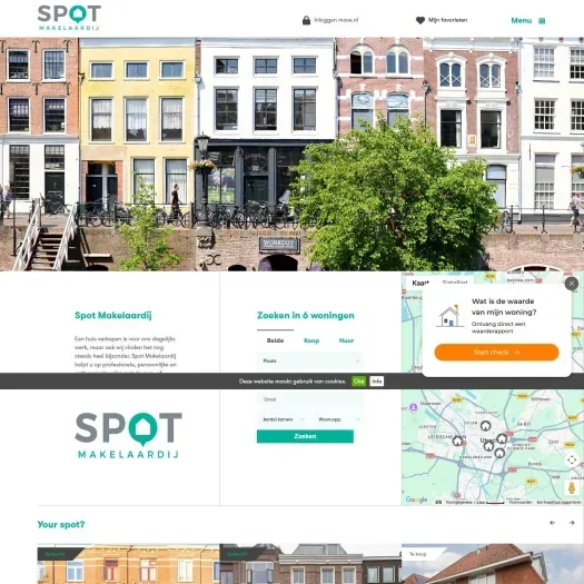 Screenshot of the website of www.spotmakelaardij.nl