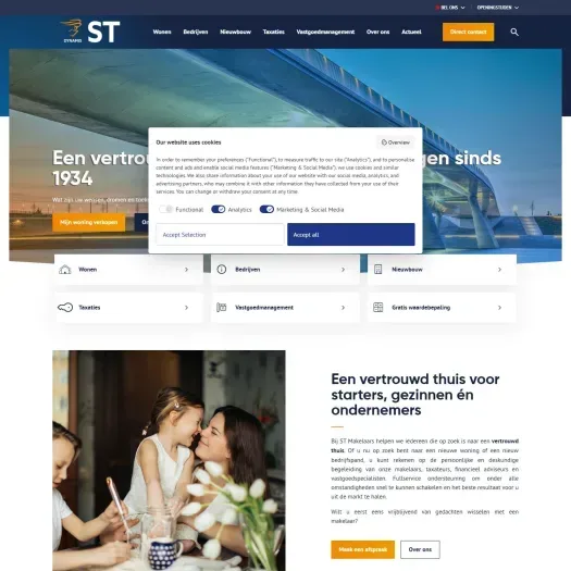 Capture d'écran du site web de stmakelaars.nl
