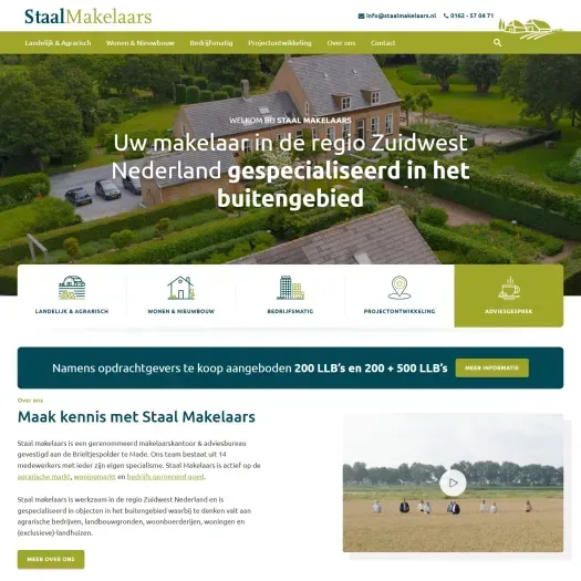 Screenshot van de website van www.staalmakelaars.nl