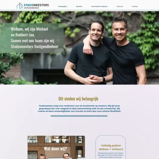 Capture d'écran du site web de www.stadsmeesters.nl