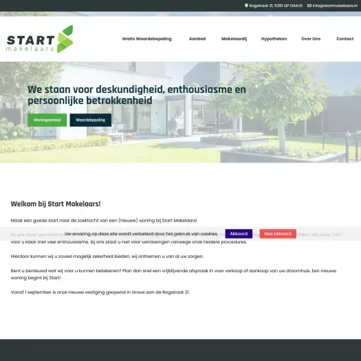 Screenshot der Website von www.startmakelaars.nl