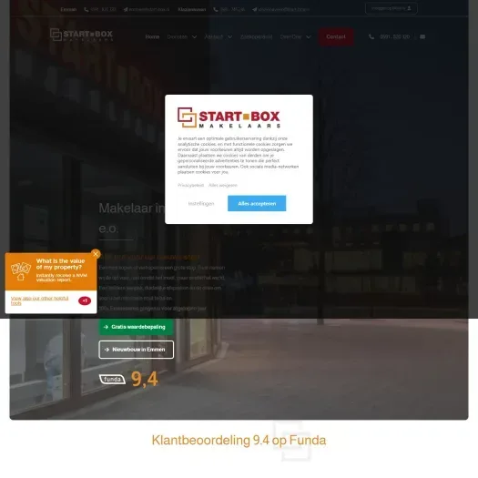 Screenshot of the website of www.start-box.nl