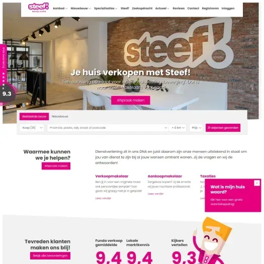 Capture d'écran du site web de www.steef.nl