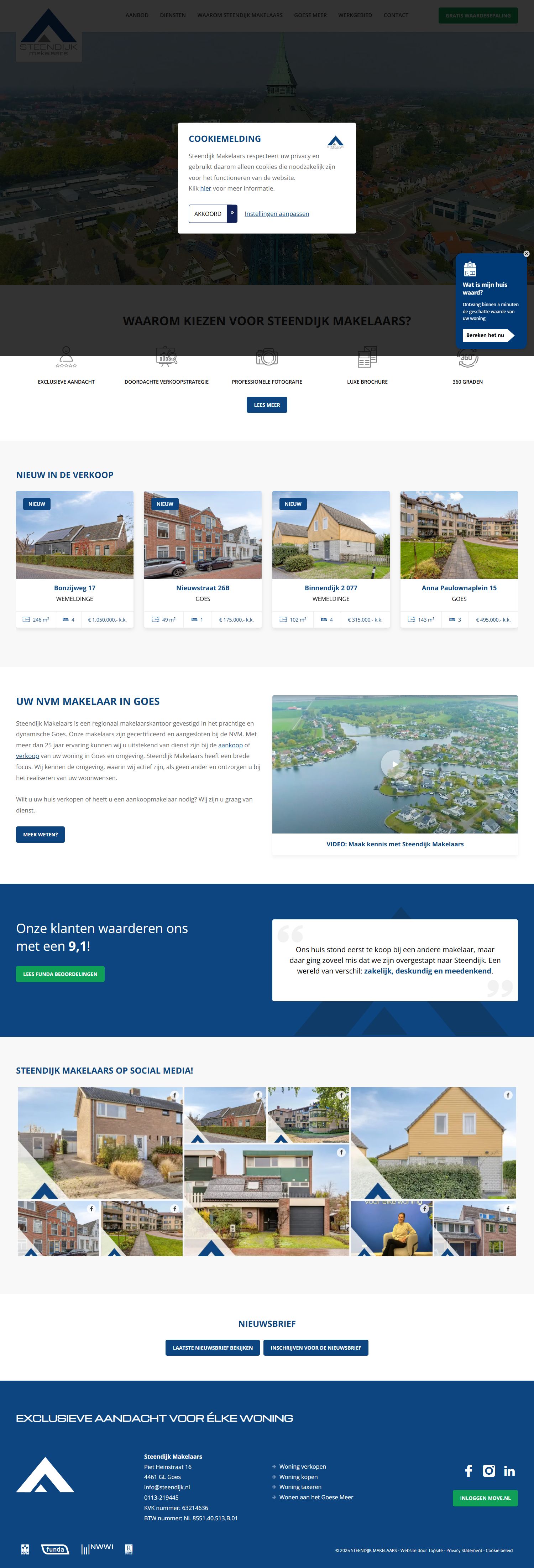Screenshot van de website van www.steendijk.nl