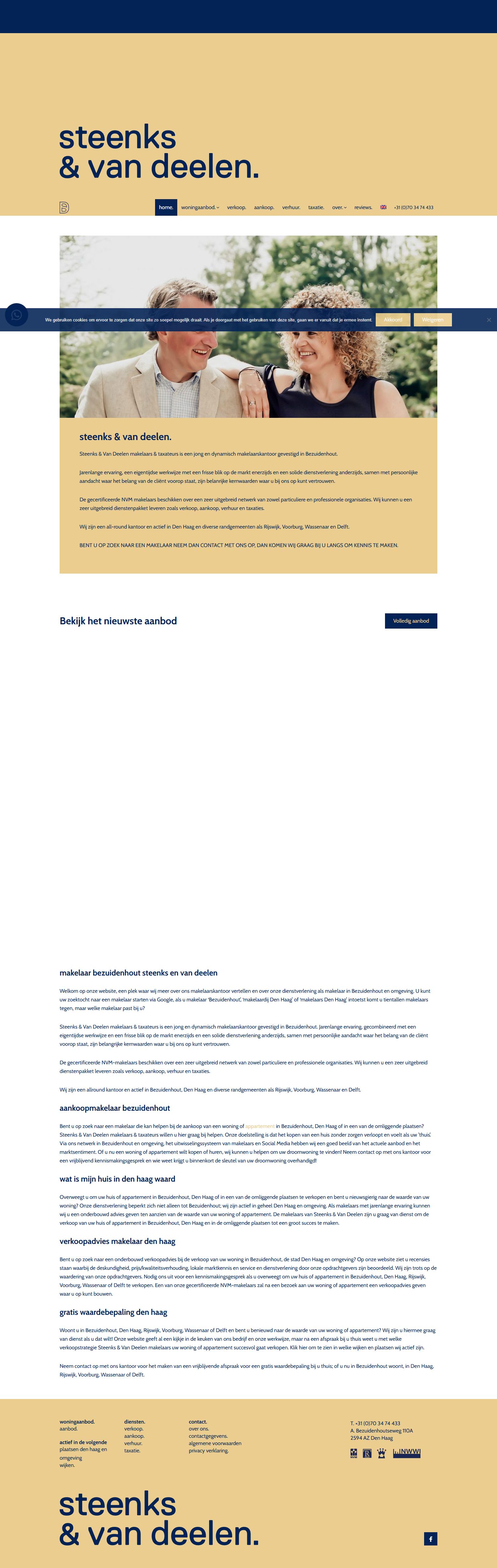 Screenshot van de website van www.svdmakelaars.nl