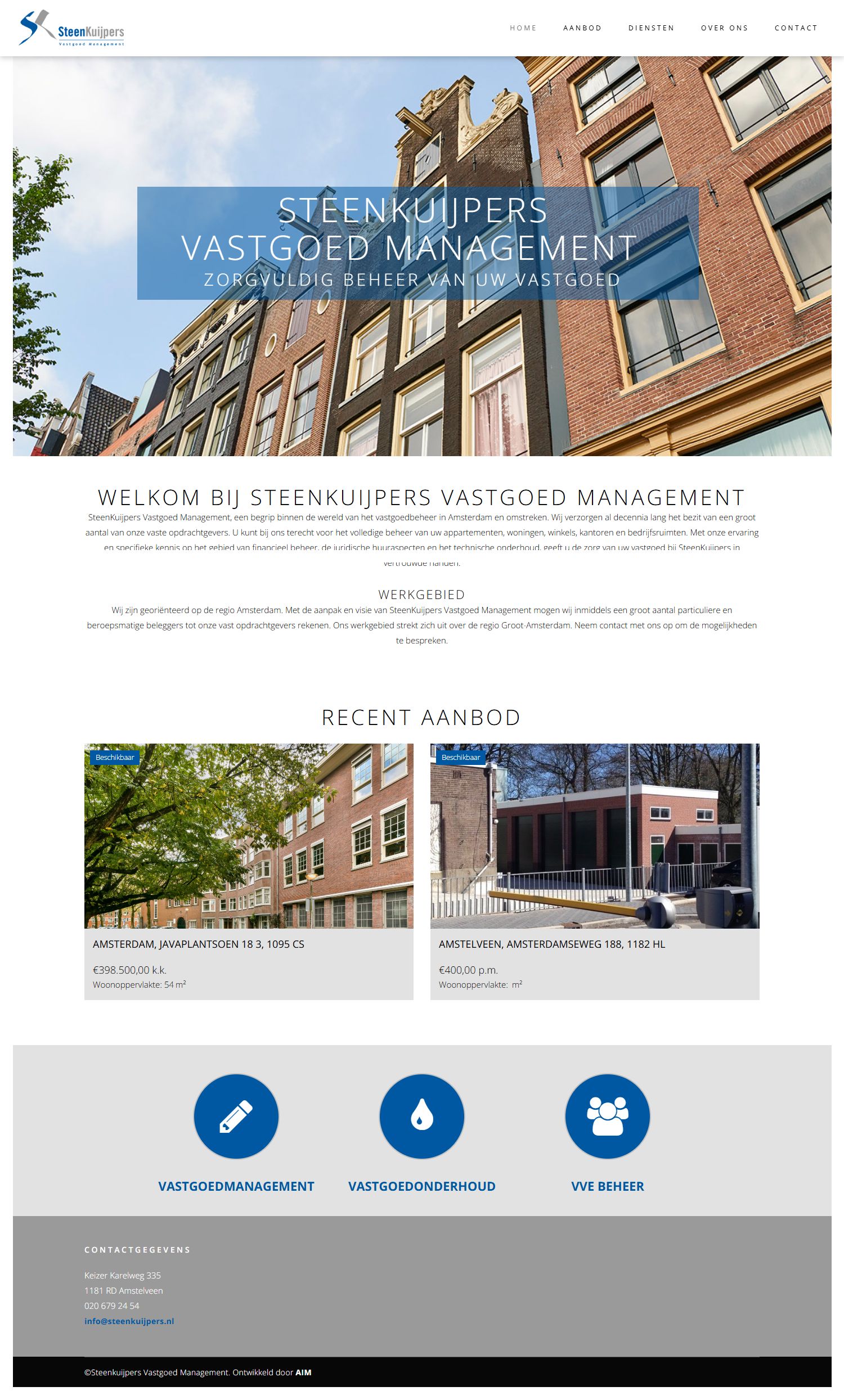 Screenshot van de website van www.steenkuijpers.nl